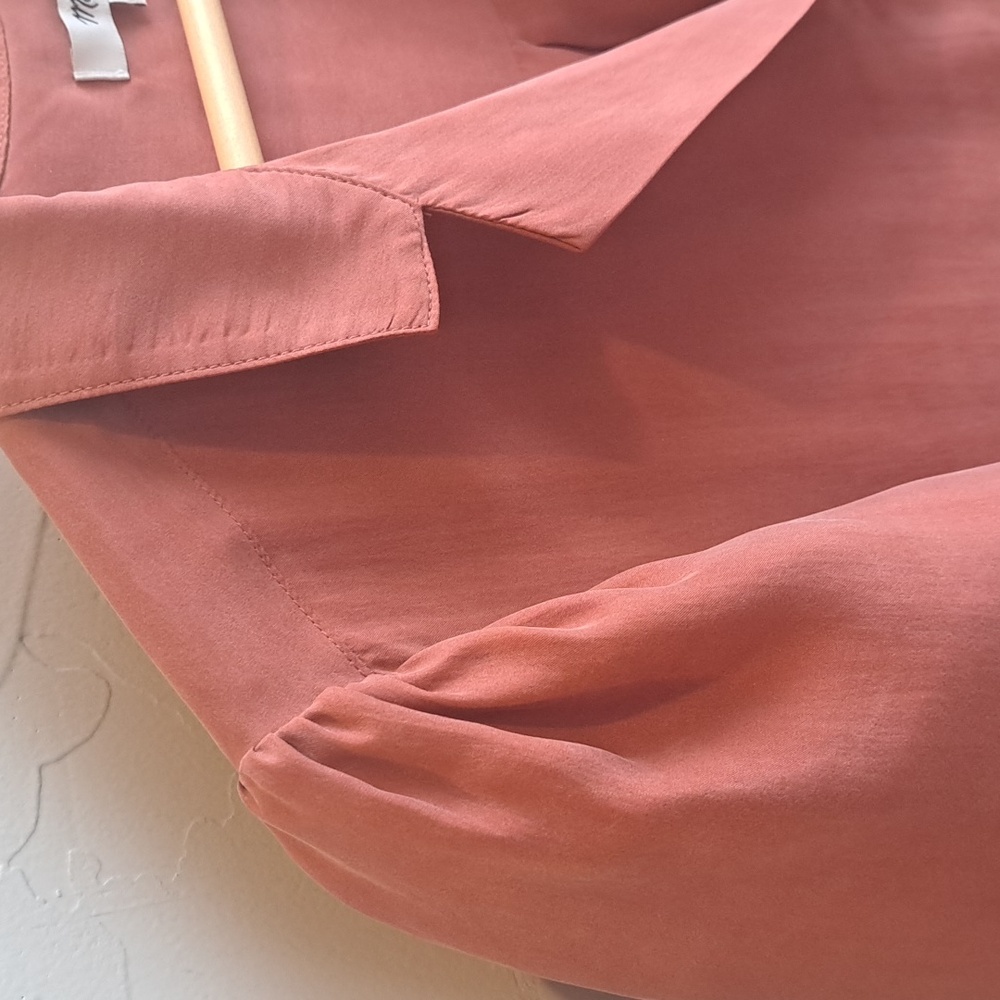 🌿Madewell Silk Camp Shirt NWOT Large - Picture 9 of 16